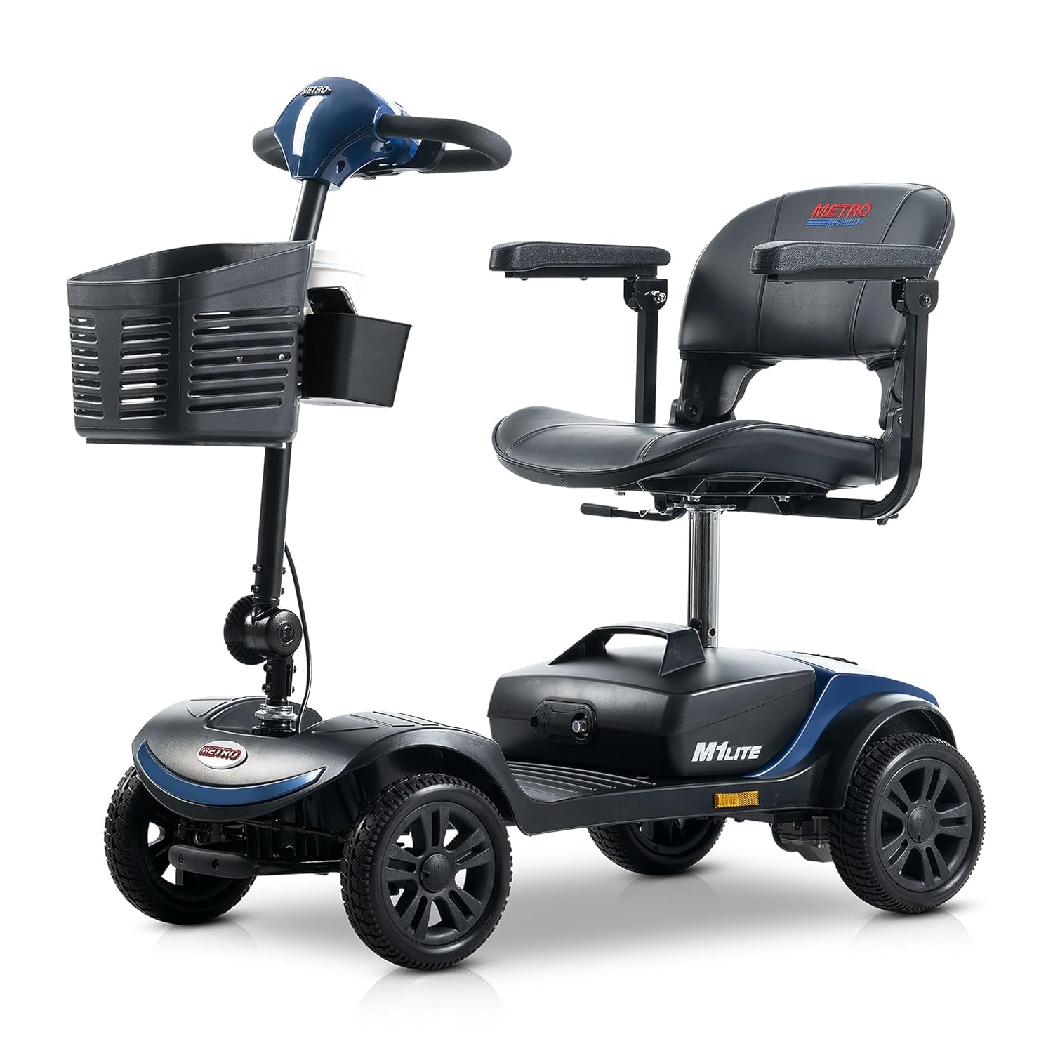 Mobility Scooters for Adults, 4 Wheel Powered Mobility Scooters, Electric Scooter for Seniors Folding Mobility Scooter Lightweight 10 Miles Long Travel Range Blue