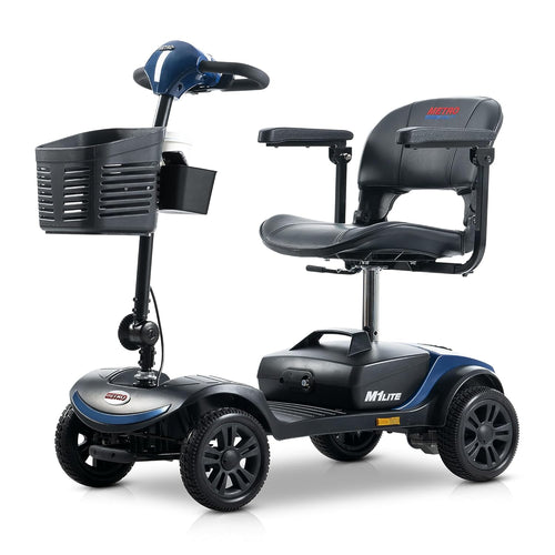 Mobility Scooters for Adults, 4 Wheel Powered Mobility Scooters, Electric Scooter for Seniors Folding Mobility Scooter Lightweight 10 Miles Long Travel Range Blue