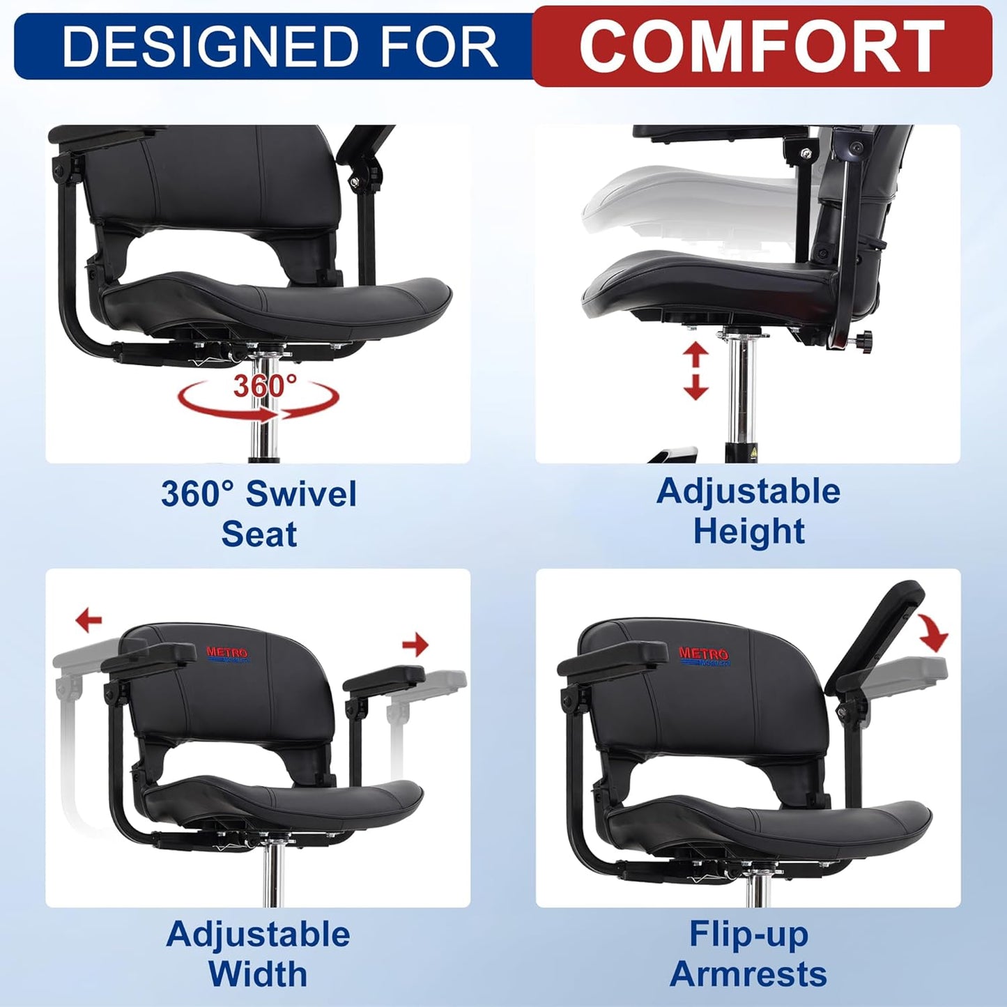 Mobility Scooters for Adults, 4 Wheel Powered Mobility Scooters, Electric Scooter for Seniors Folding Mobility Scooter Lightweight 10 Miles Long Travel Range Blue