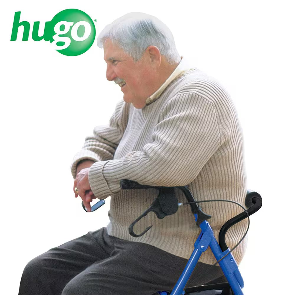 Portable Rollator Rolling Walker with Seat, Backrest and 8 In. Wheels, Blue