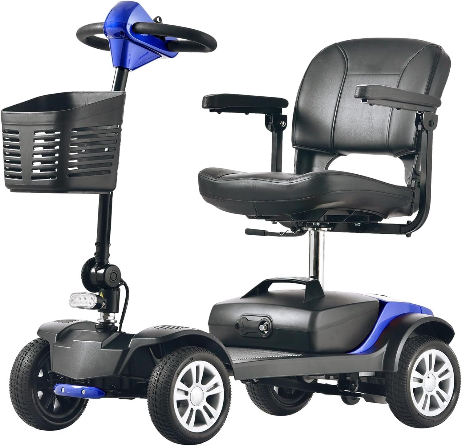 Mobility Scooter, Powered-Mobility-Scooters-For-Seniors-Adults, All Terrain Electric Mobility Scooter, Motorized Scooter with Seat & Basket, Folding Electric Wheelchair, 4 Wheel Electric Scooter